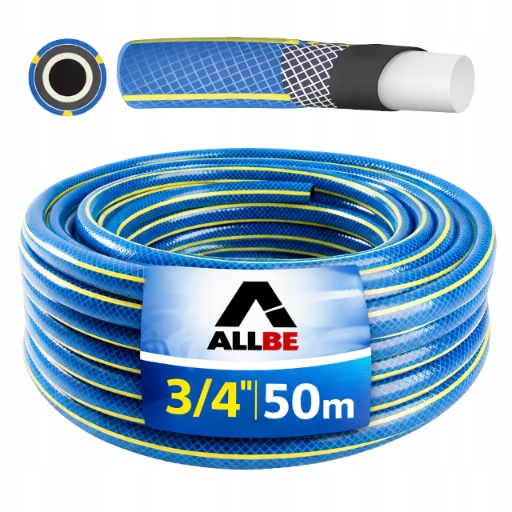 Hadice 3/4'' 50 M Rolovací 4-VRSTVÁ, Vyztužená, Pružná, Silná, Polská Republika