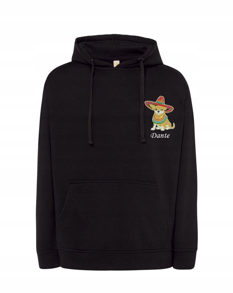 Mikina S Chihuahua Krátkosrsté Jméno Psa Výšivka Over Size Černá M Dárek