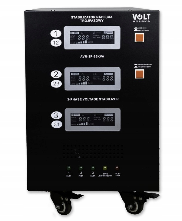 STABILIZATOR NAPIĘCIA AVR PRO 25kVA TRÓJFAZOWY 3% Marka Volt