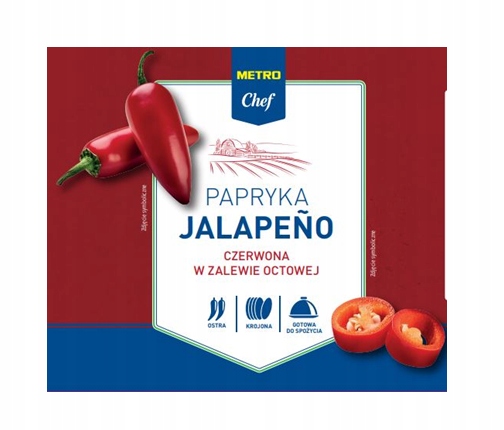 Metro Chef Paprika jalapeno červená v octovém nálevu 2,95 kg