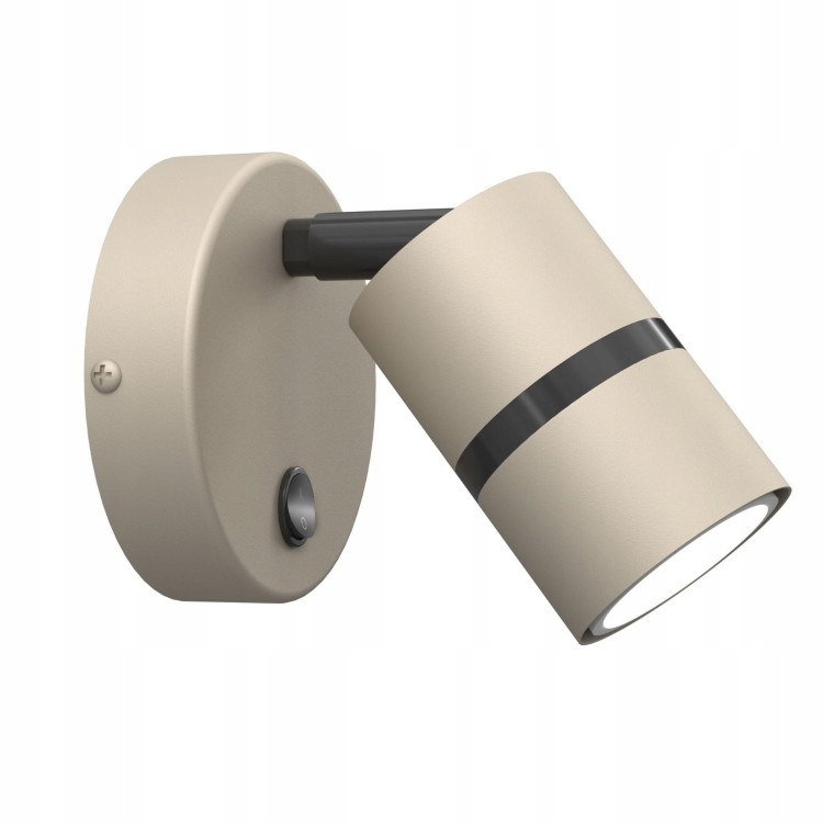 Nástěnná Lampa Aurora Černá Béžová Spotová Nastavitelná S Led Vypínačem