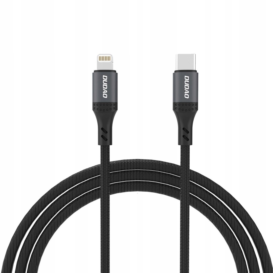 Kabel Dudao L3CL Usb-c Lightning 30W w oplocie 1,2m czarny