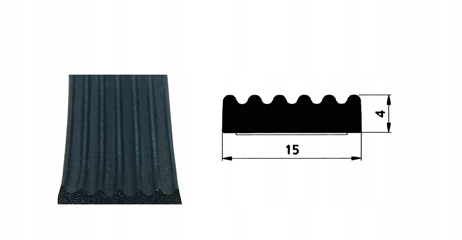 USZCZELKA GUMOWA SAMOPRZYLEPNA Z KLEJEM E 15x4mm