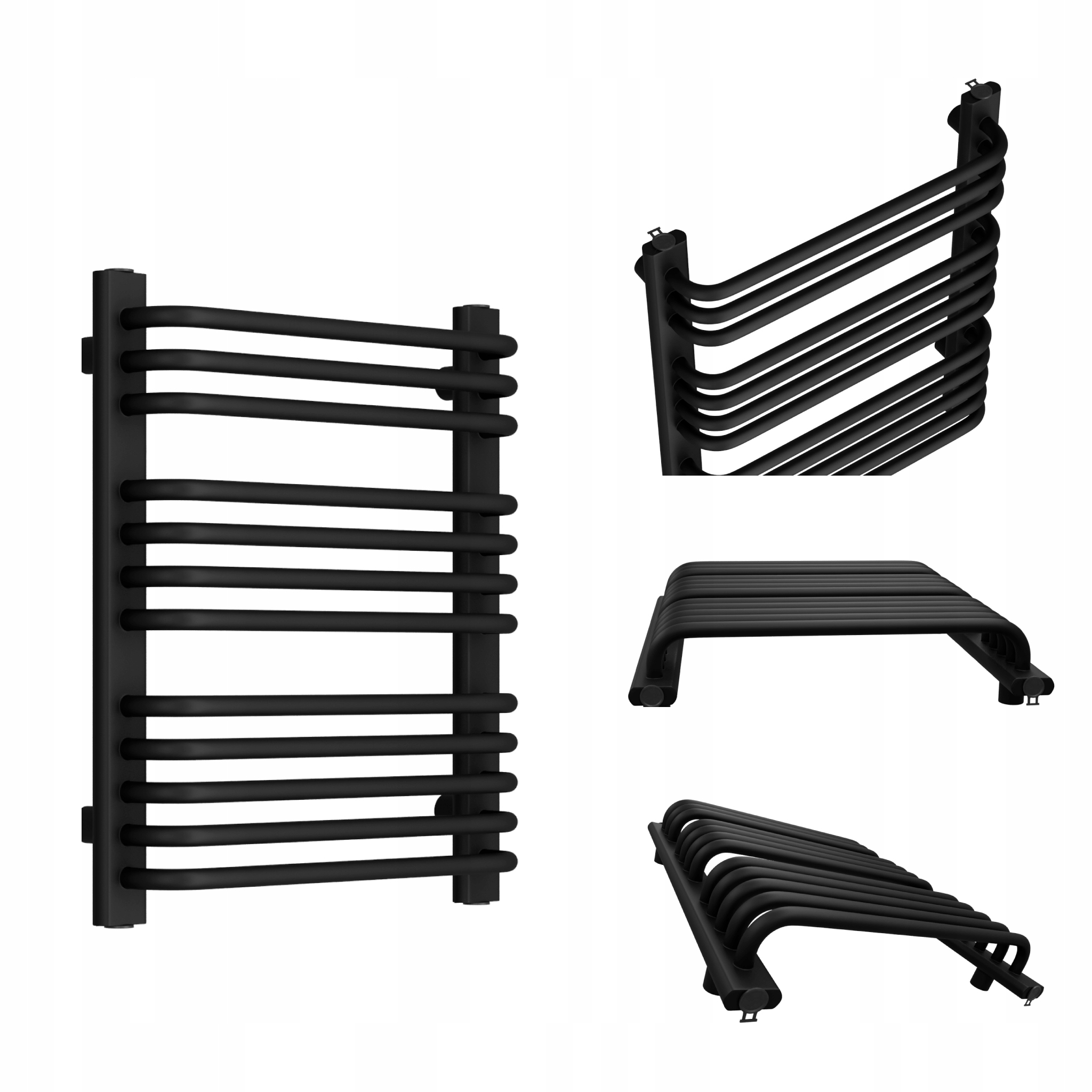 Koupelnový Radiátor Stella 1120x450 Černý Mat