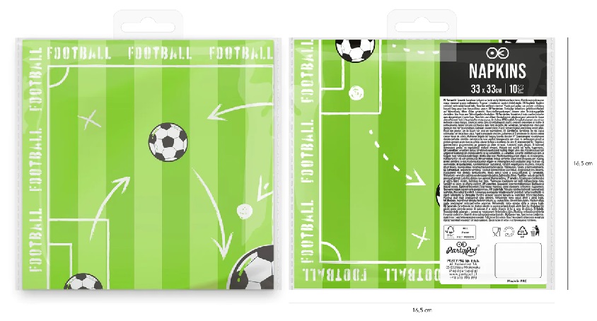SERWETKI PAPIEROWE Piłka Nożna 10 sztuk Piłkarz Football Liczba sztuk 10 szt.