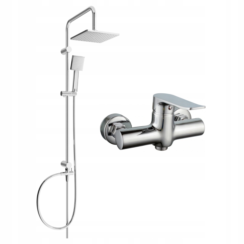 Mexen Tord stenová sprchová súprava s dažďovými tryskami a batériou Pecos