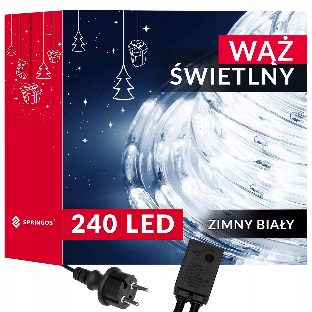 

Lampki Choinkowe Wąż Led 11,5m Biały Zewnętrzny