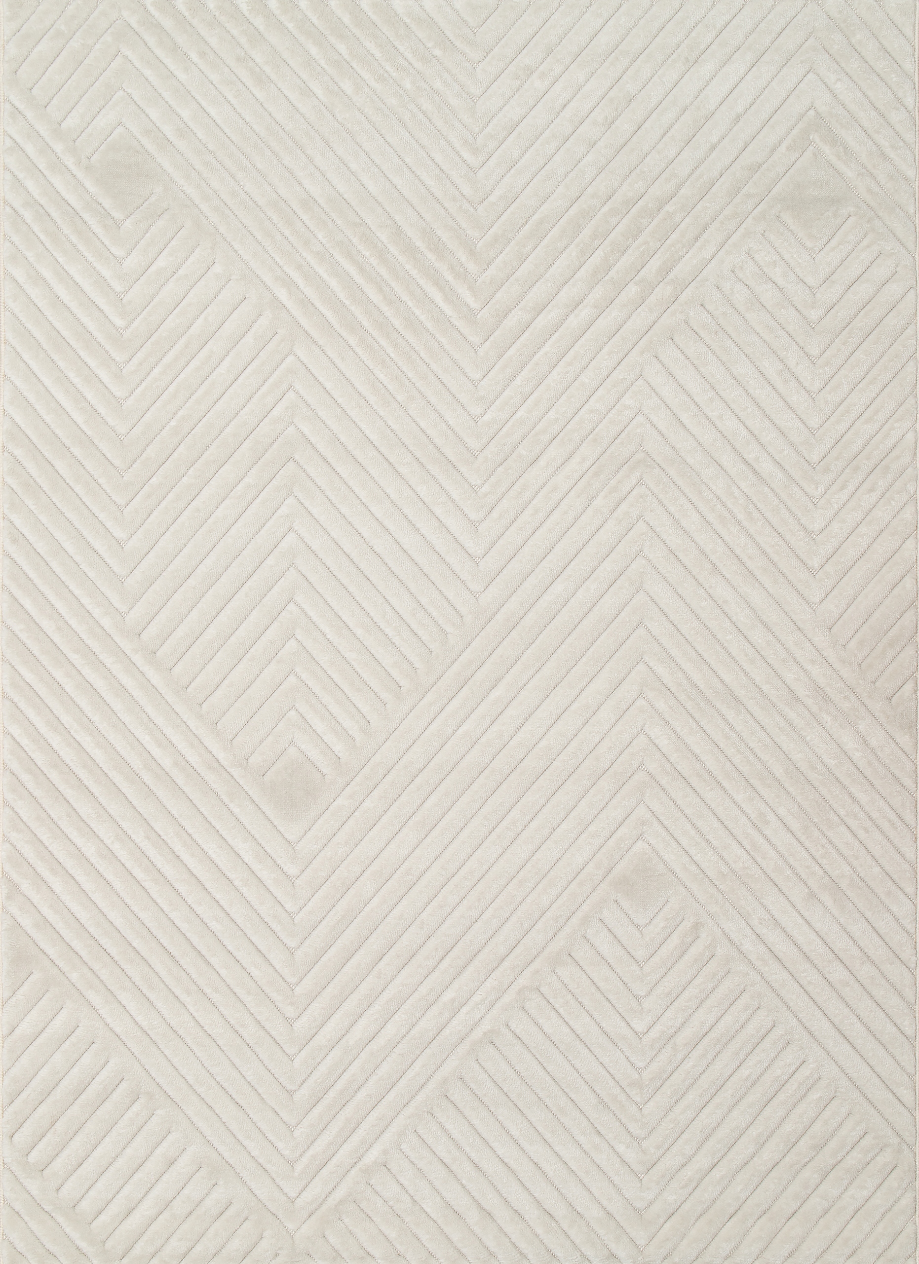 Biely koberec do obývačky, moderný vyrezávaný vzor boho, 133 x 190 cm