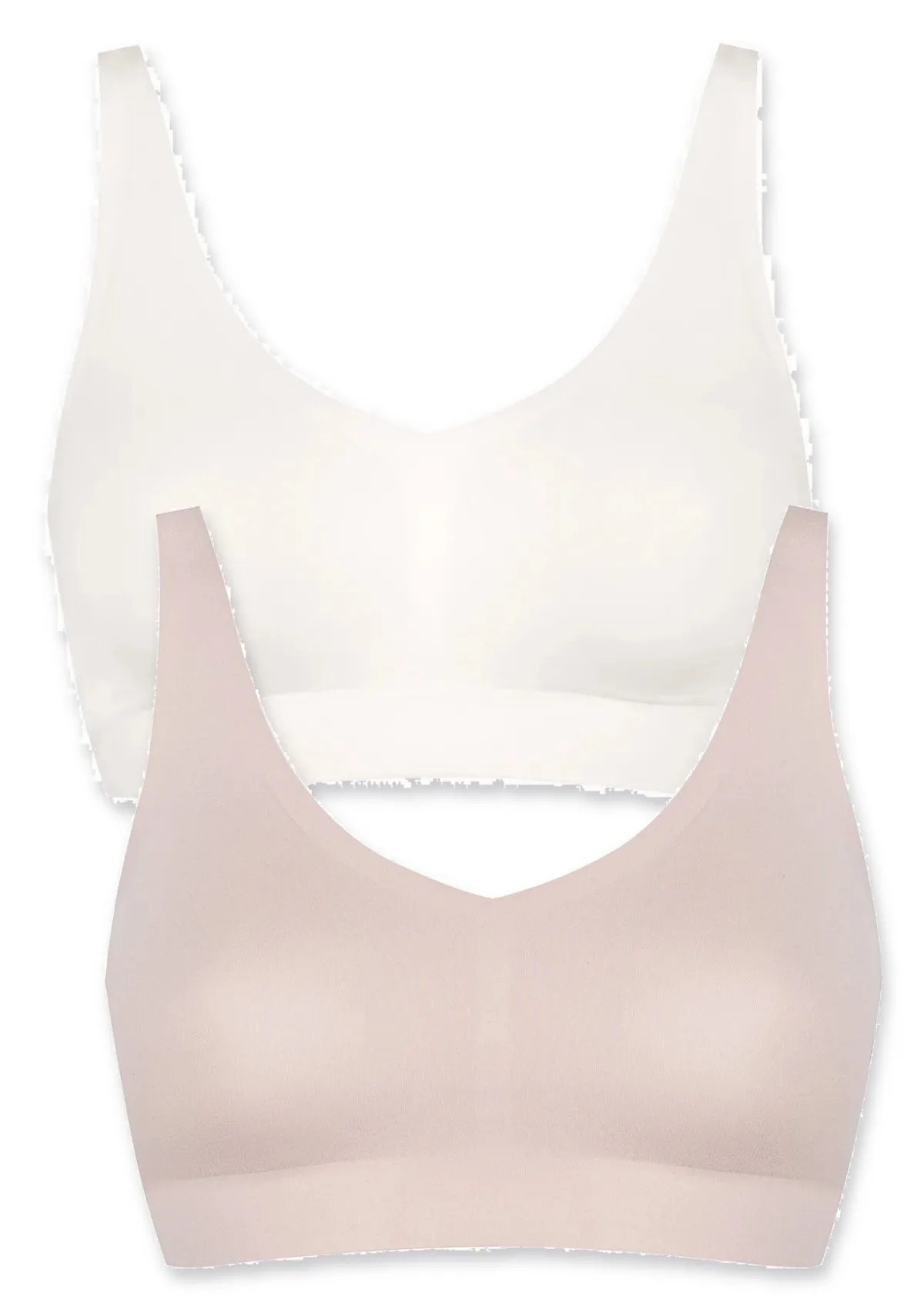 Lormar Touch 440 bezšvový podprsenkový top 2 ks bílý starorůžová M