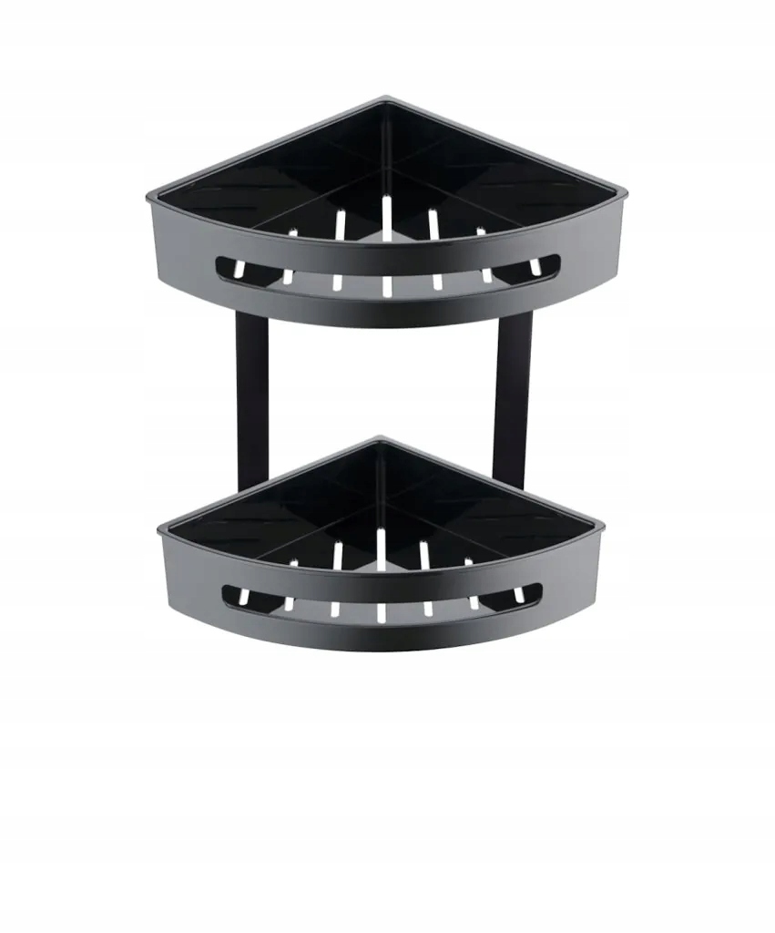 Košík Stella dvojitý rohový čierny mat plastové vložky čierne