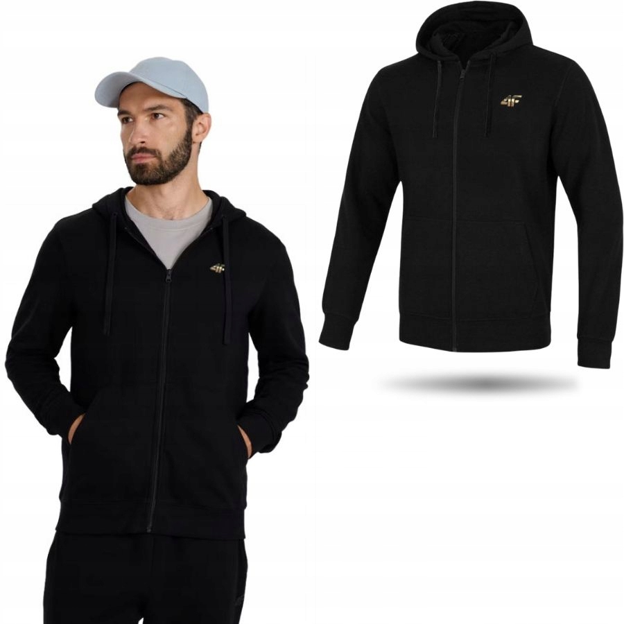 Bluza Męska 4F Dresowa Sportowa Ciepła Na Co Dzień Metaliczne Logo
