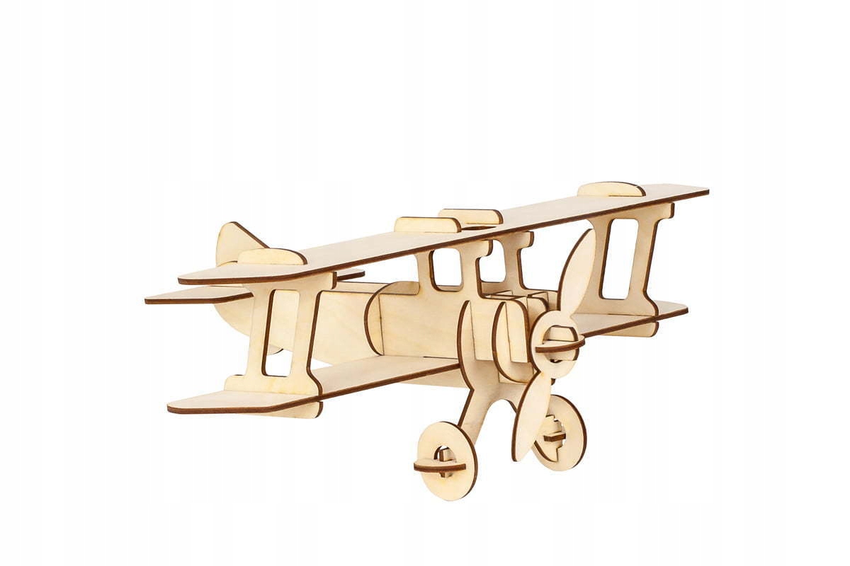 Деревянный самолет Biplane Puzzle 3D модель