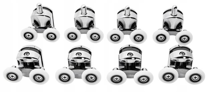 KÓŁKA ROLKI DO KABINY PRYSZNICOWEJ CHROMOWANE KMPL Średnica 2.3 mm