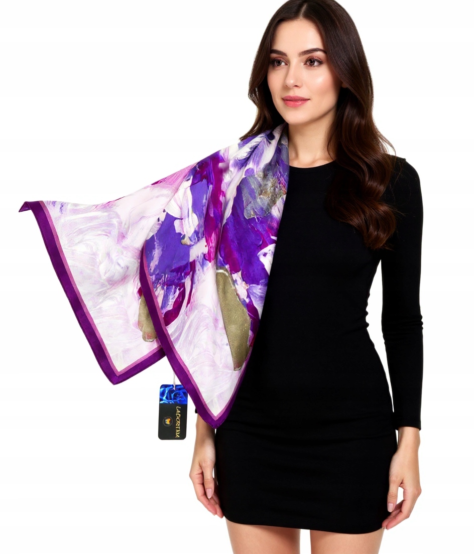 Hedvábný Šátek 100% Přírodní Hedvábí, Morušová Barva, Značka Kvality