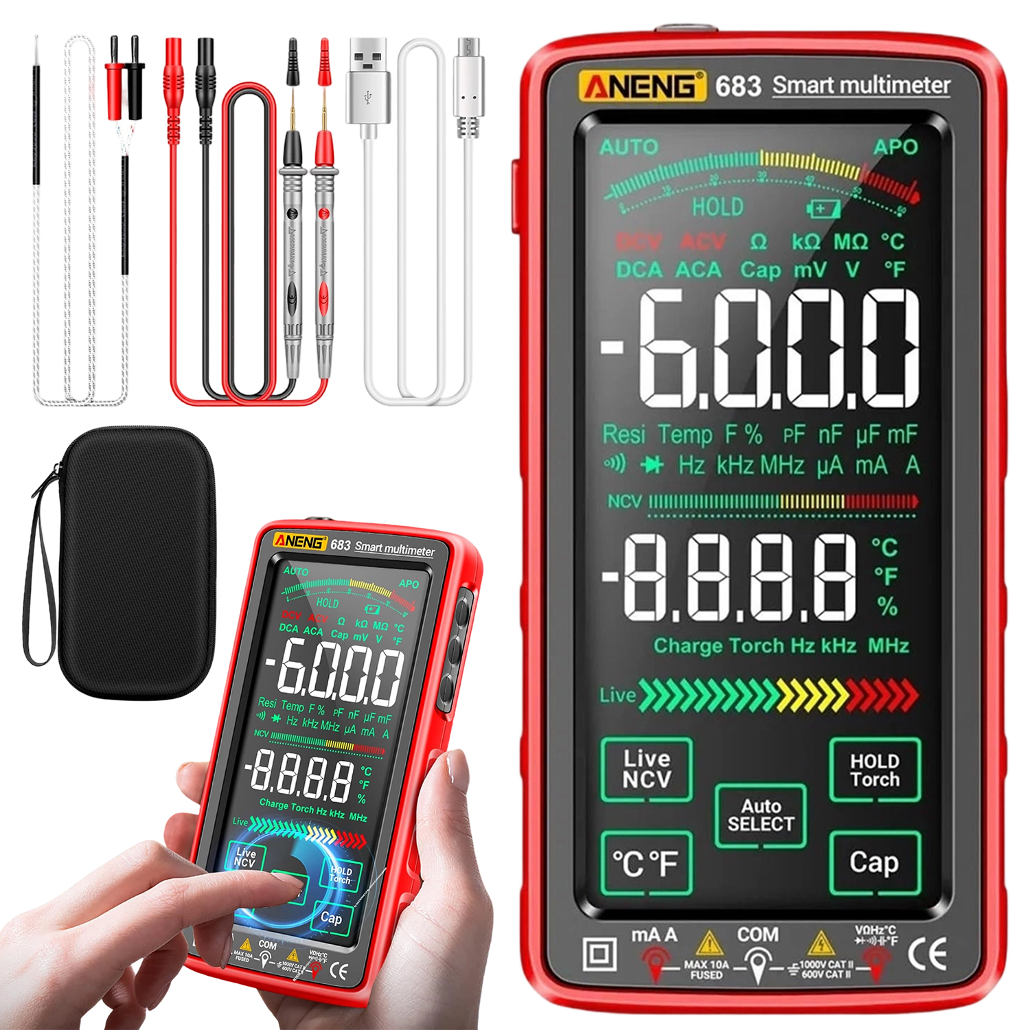 Digitální multimetr, Univerzální měřič, Ncv tester pro měření napětí