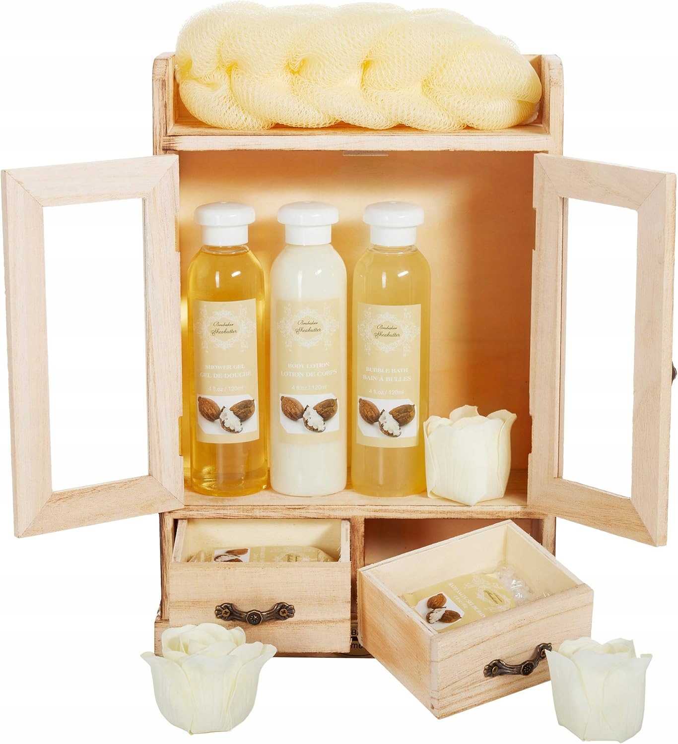 Brubaker Kosmetická Sada Bambucké Máslo V Dřevěné Vintage Skříňce