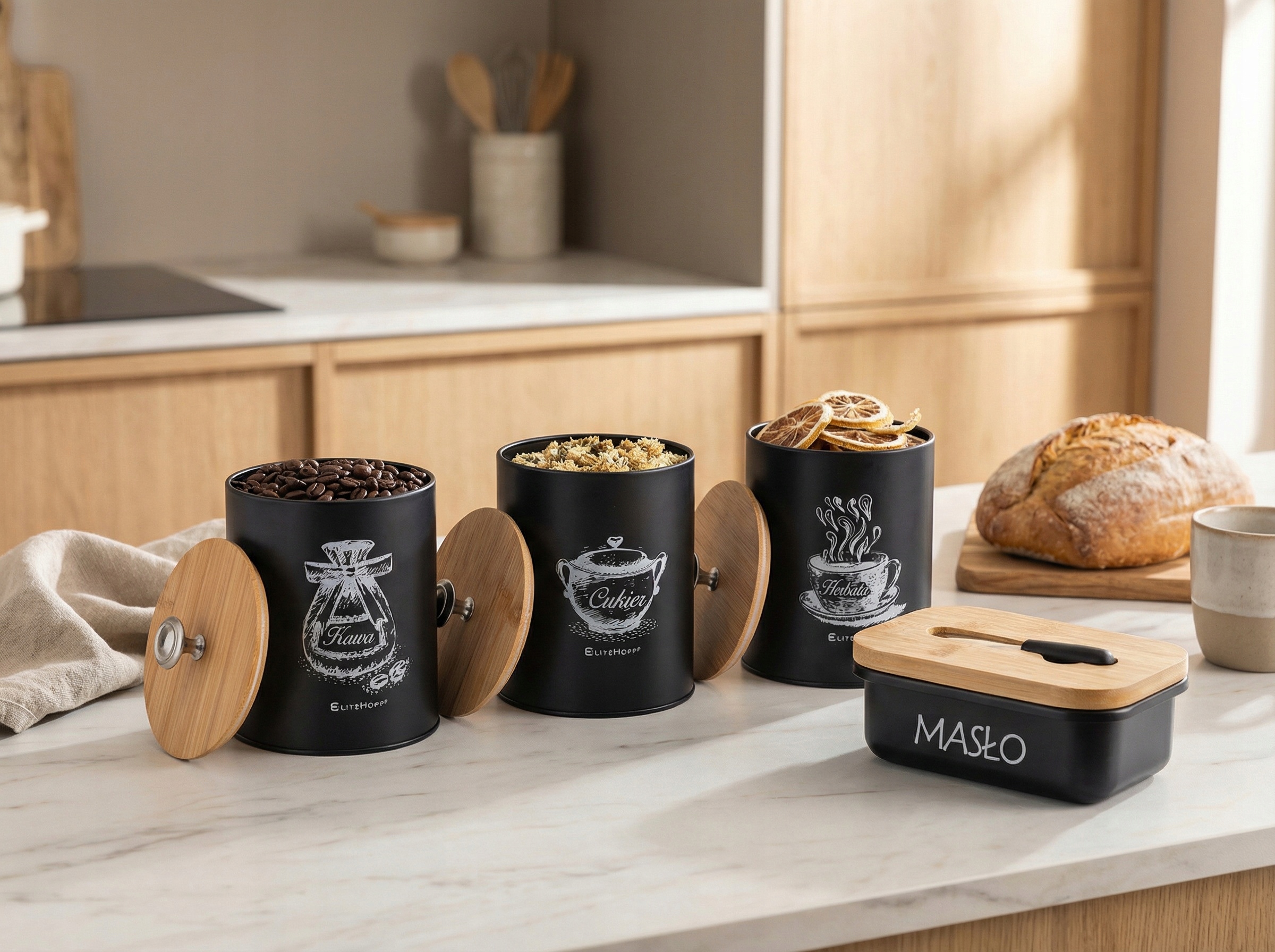 SPICE CONTAINERS SET OF 3 FOOD CONTAINERS BUTTER DISH GASKET Packaging status original