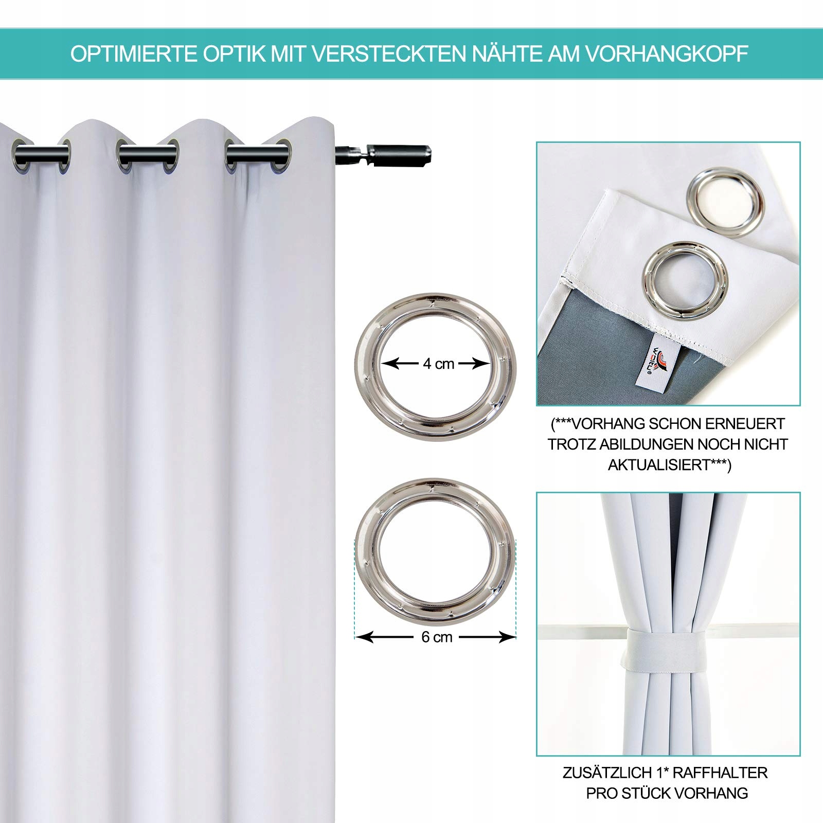 ZASŁONA Z OCZKAMI 130g/m² CIEMNOSZARY 2SZT 135x175 Kolor odcienie szarości