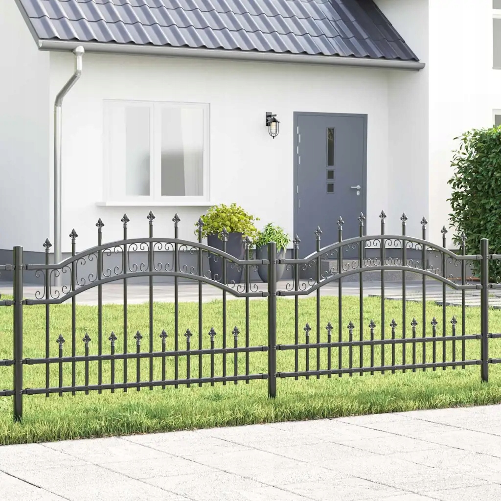 vidaXL Zahradní plot Šedá 240 x 118 cm Práškově lakovaná ocel