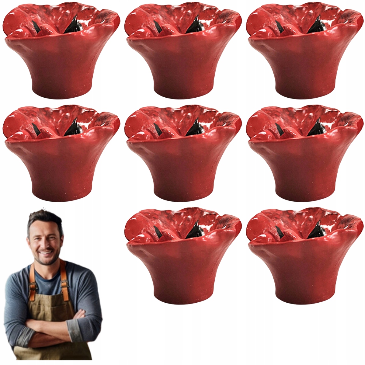 Nábytkový držiak Detský nábytkový gombík Mak Červený 8ks