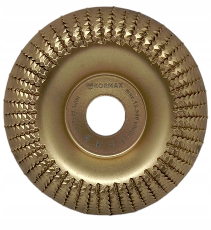 Zestaw tarcza tarnik do drewna 3 sztuki 125mm Kormax płaska wypukła skośna Średnica otworu 22,2mm