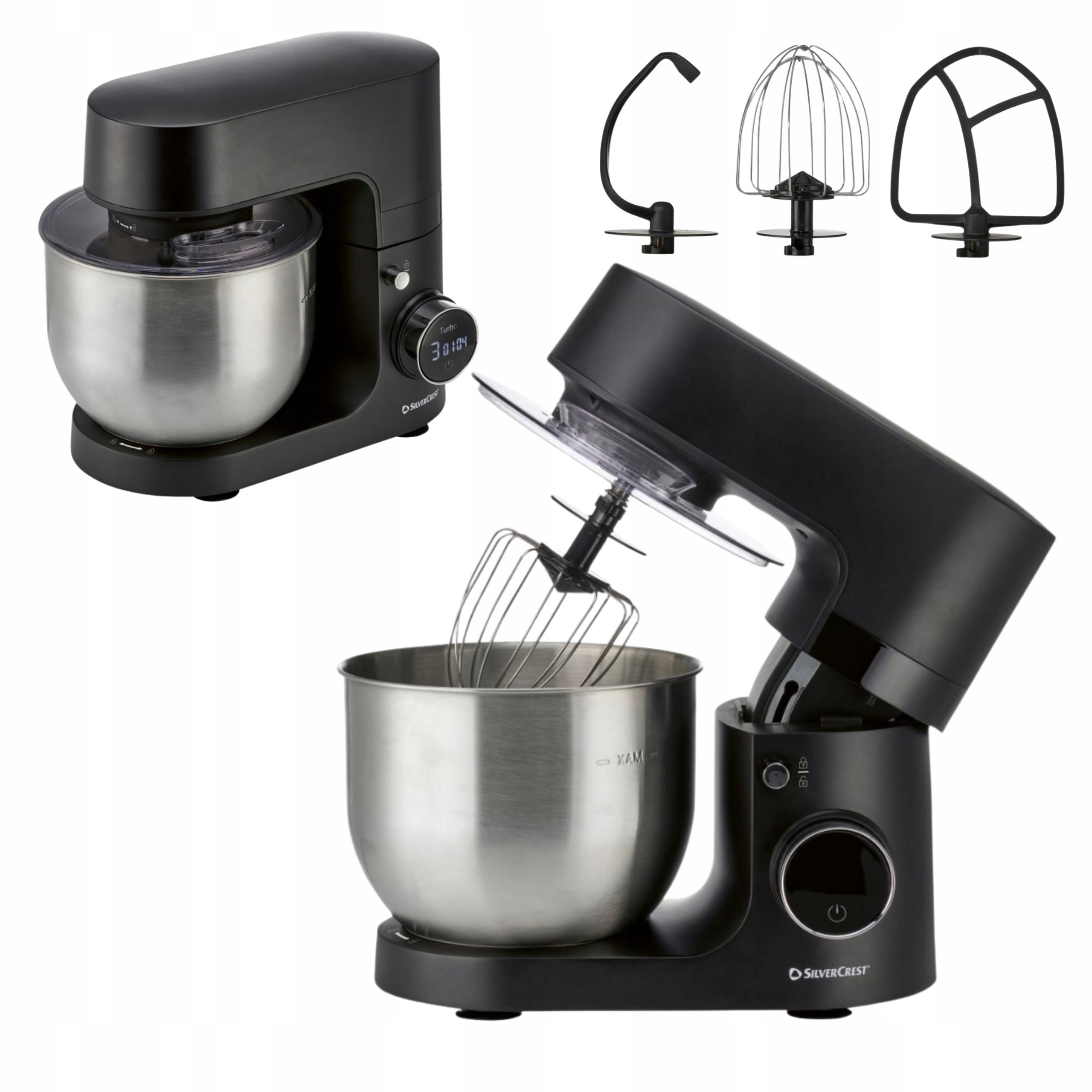 Robot Planetarny Kuchenny Mikser Z Misą Wielofunkcyjny Mocny Czarny 600W 5L