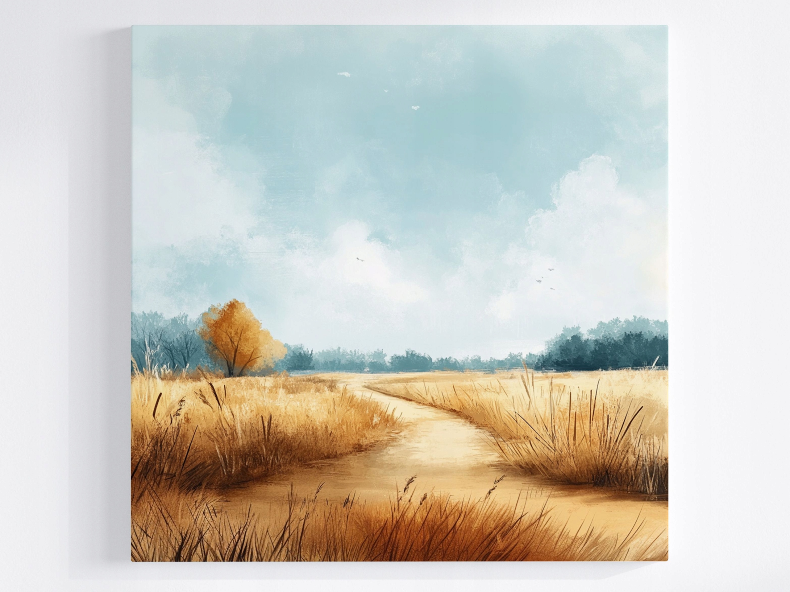 Obraz Na Plátně Canvas Krajina Obec Pole Cesta Klid 80x80