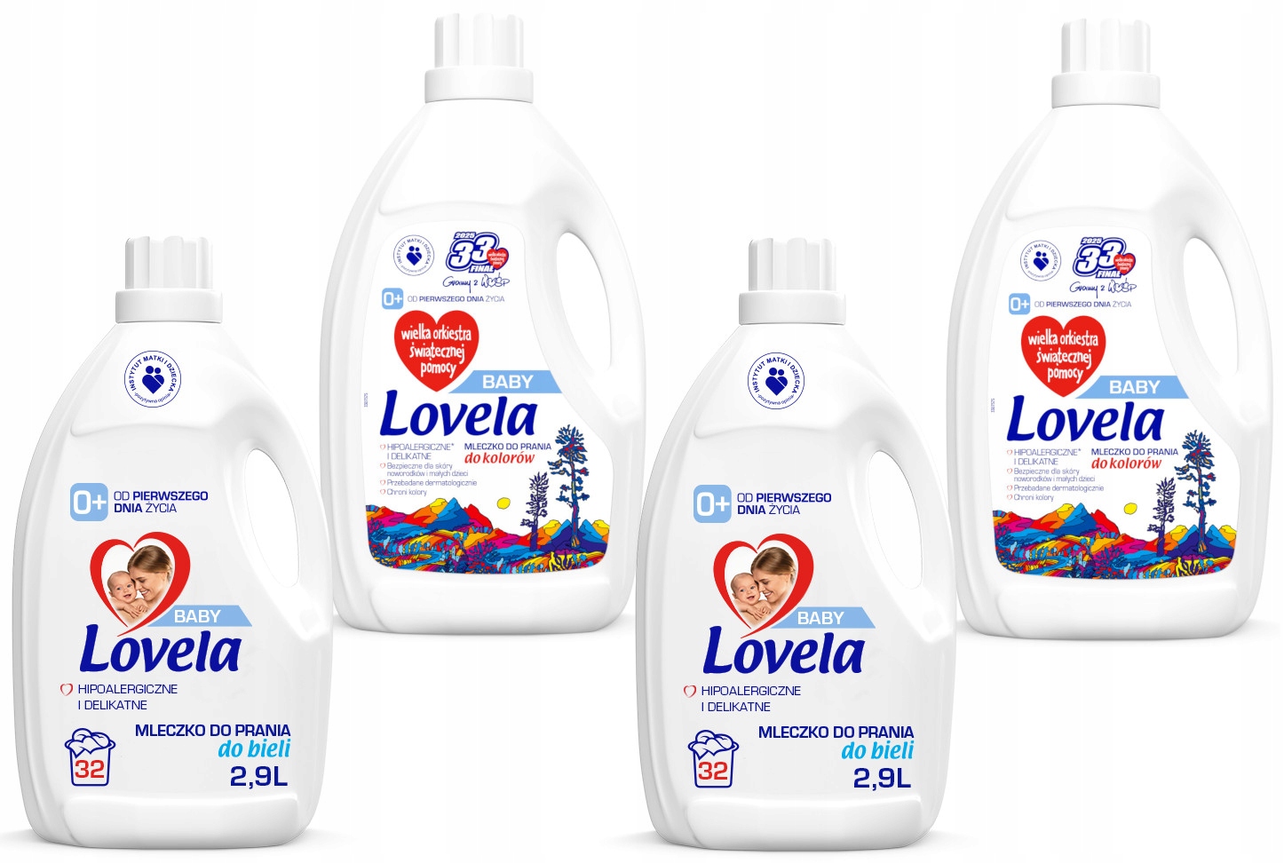 Lovela Baby Mleczko do prania kolor bieli dla dzieci hipoalergiczne 4x 2,9L