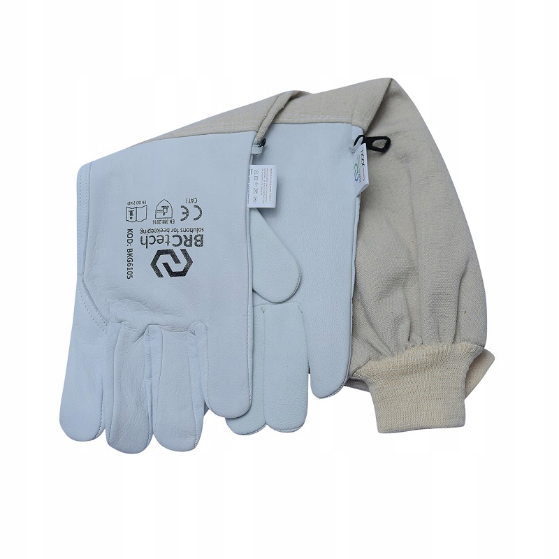 RĘKAWICE SKÓRZANE pszczelarskie z koziej skóry M Producent BRCtech