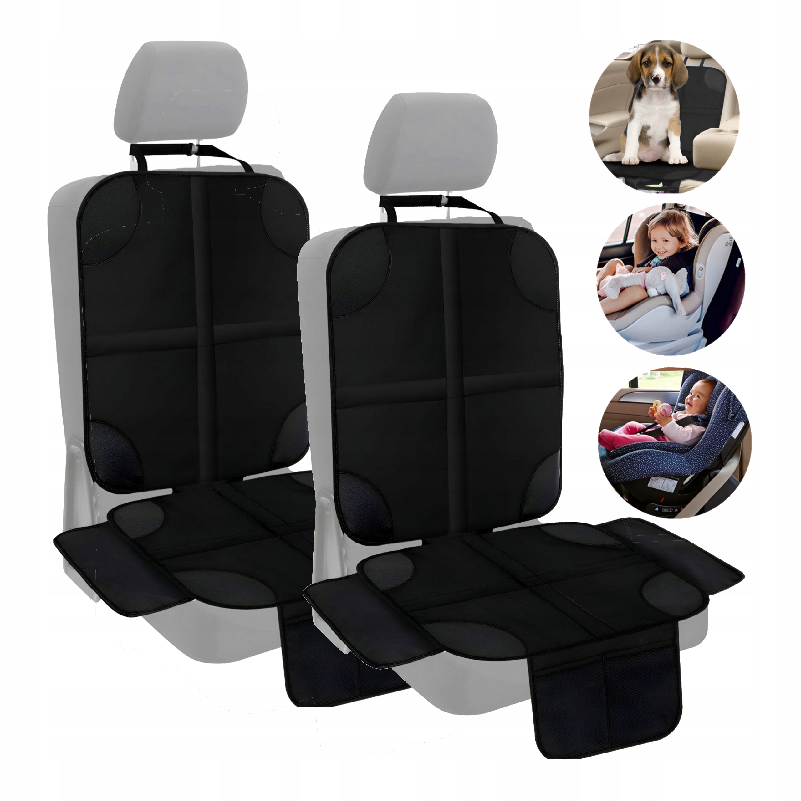 Zestaw 2X Uniwersalna Mata Pokrowiec Ochronny Na Fotel Samochodowy Isofix