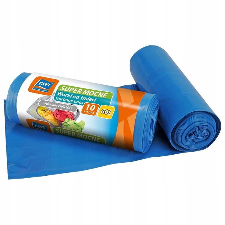 

Worki śmieci Super Mocne 60 l 10 szt. niebieskie