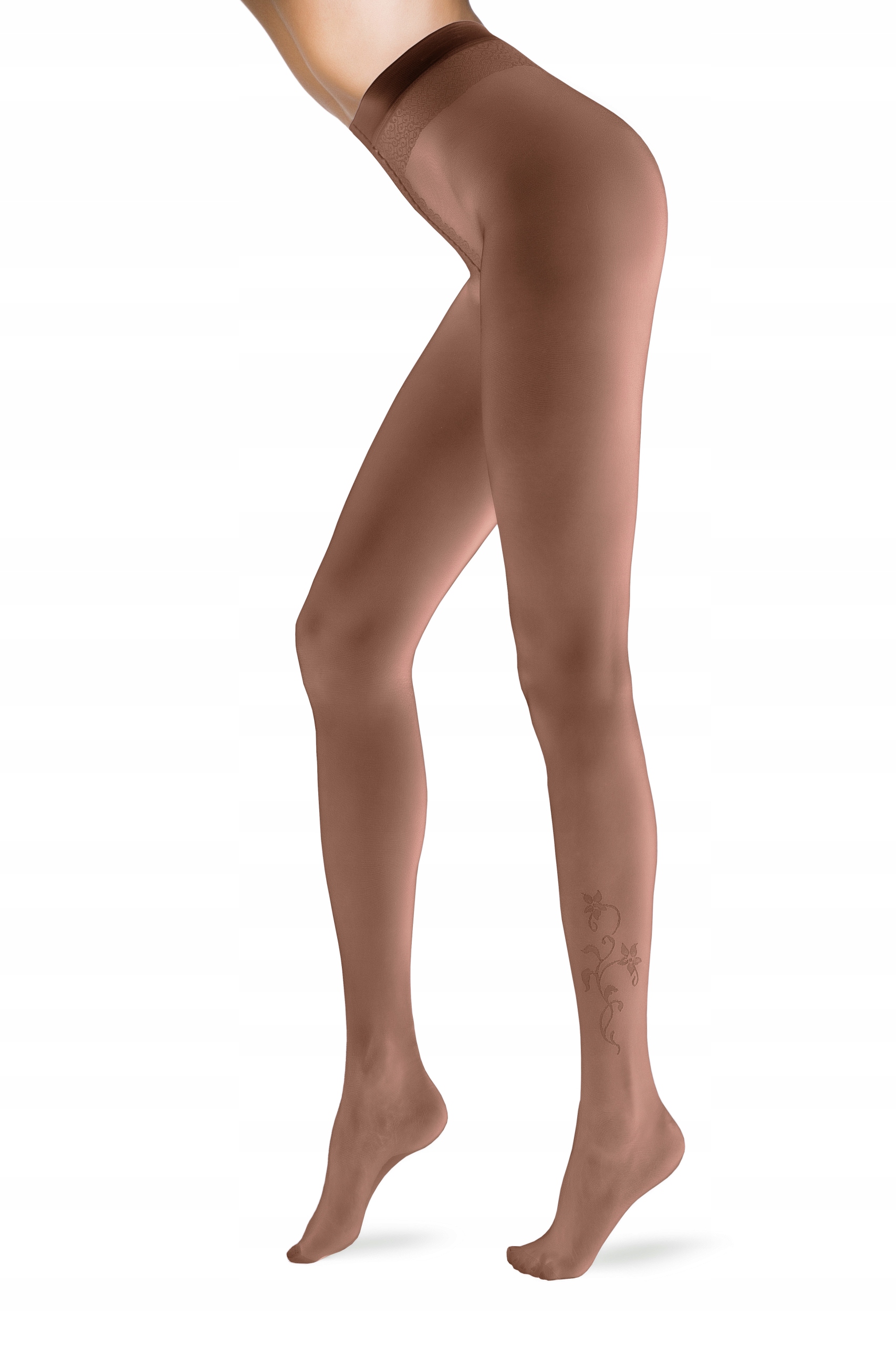 

Cienkie rajstopy z kwiatowym wzorem Nice Lycra