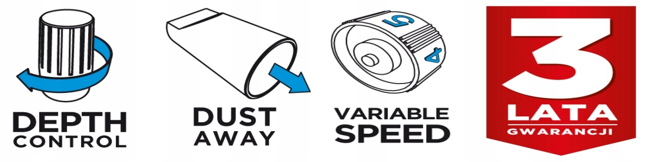 FREZARKA GÓRNOWRZECIONOWA 1300W 6-12mm GRAPHITE Długość przewodu zasilającego 3 m