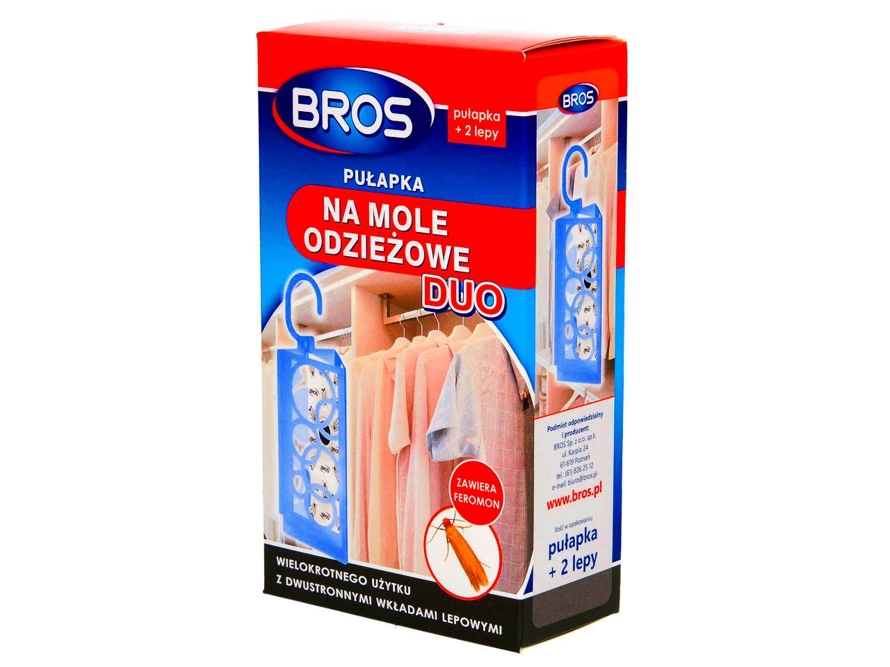 PUŁAPKA LEP NA MOLE ODZIEŻOWE BROS DUO + 2 WKŁADY EAN (GTIN) 5904517283213