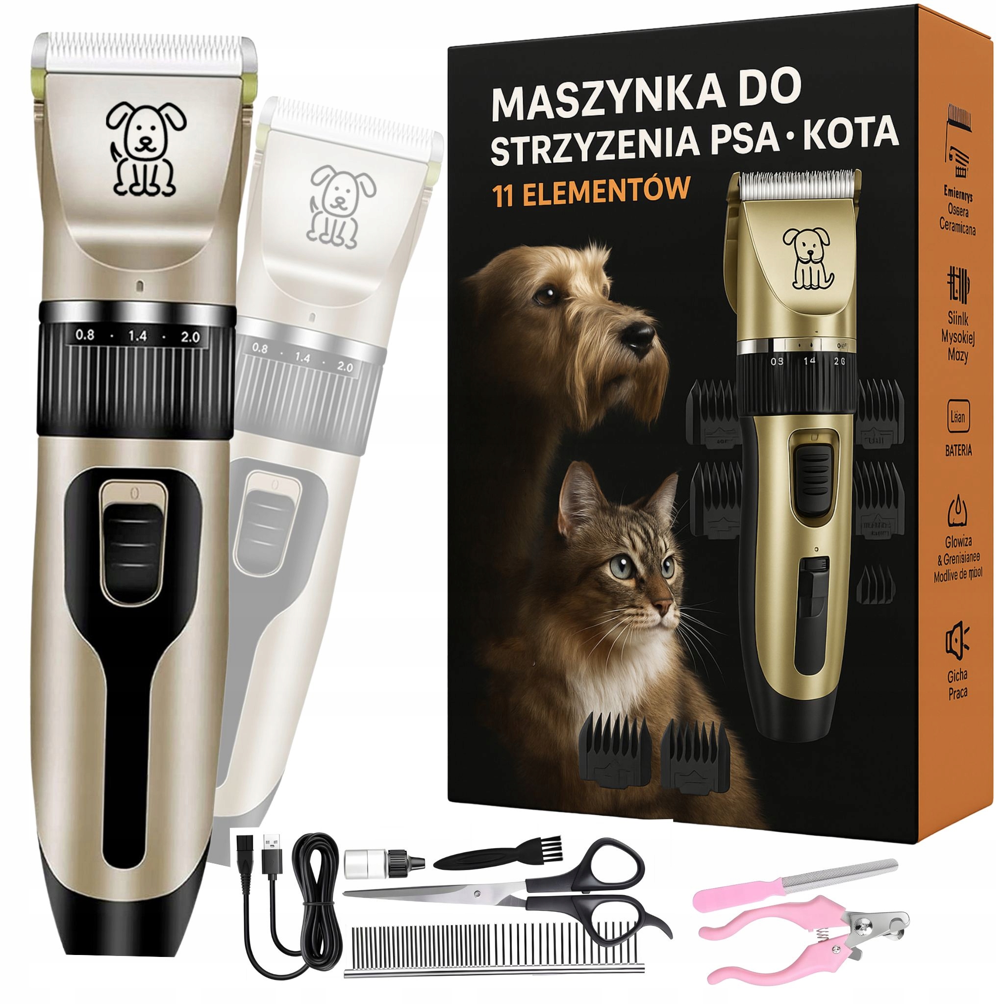 Levně Stříhací Strojek Pro Psy, Psy A Kočky, Sada Pro Tichá Zvířata, Profesionální