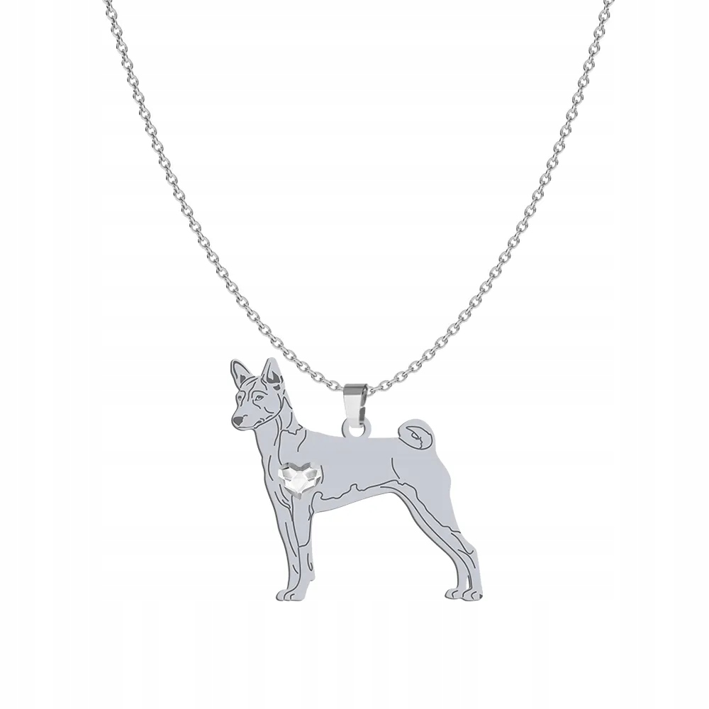 Stříbrný náhrdelník se psem plemene Basenji 925 Dárek Šperky Gravírování Bonus