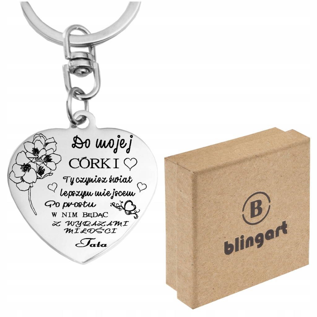 

Brelok do kluczy Z Grawerem dla Córki serce Stal