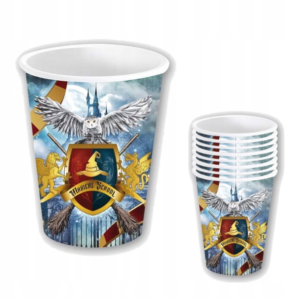 KUBECZKI CZARODZIEJE MAGICZNA SZKOŁA 6 SZT. 240 ML KUBKI HALLOWEEN