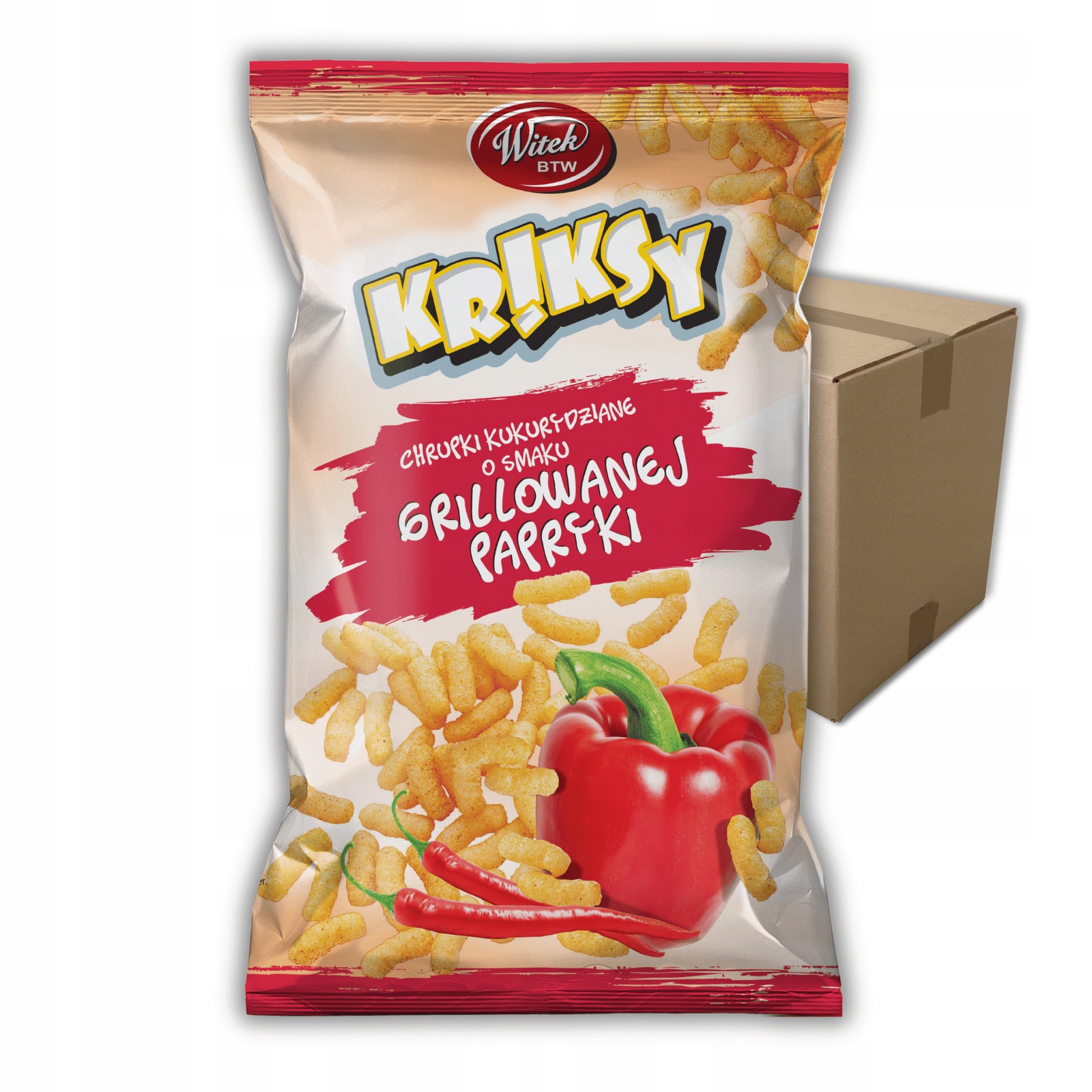 Chrupki Kukurydziane Kriksy o Smaku Grillowanej Papryki 60g x 50szt.