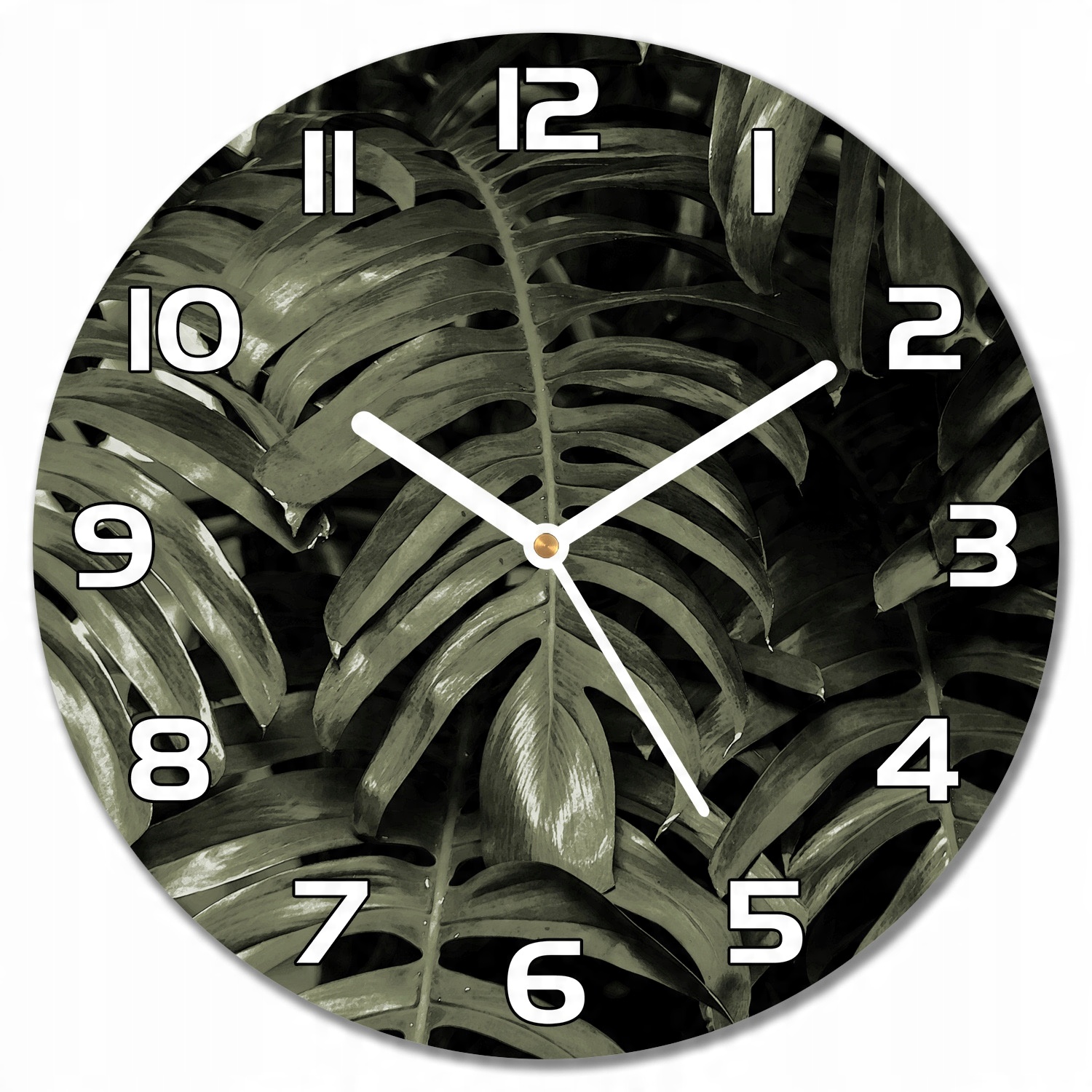 

Nowoczesny wiszący zegar Monstera liście f30 cm