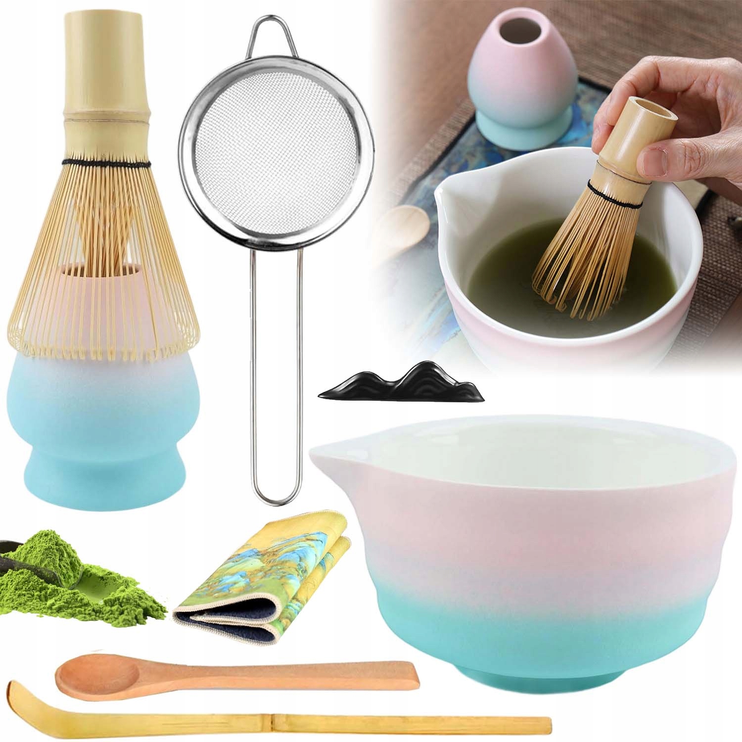 Levně Sada Metliček Na Čaj Matcha Keramická 8 Ks Ideální Dárek