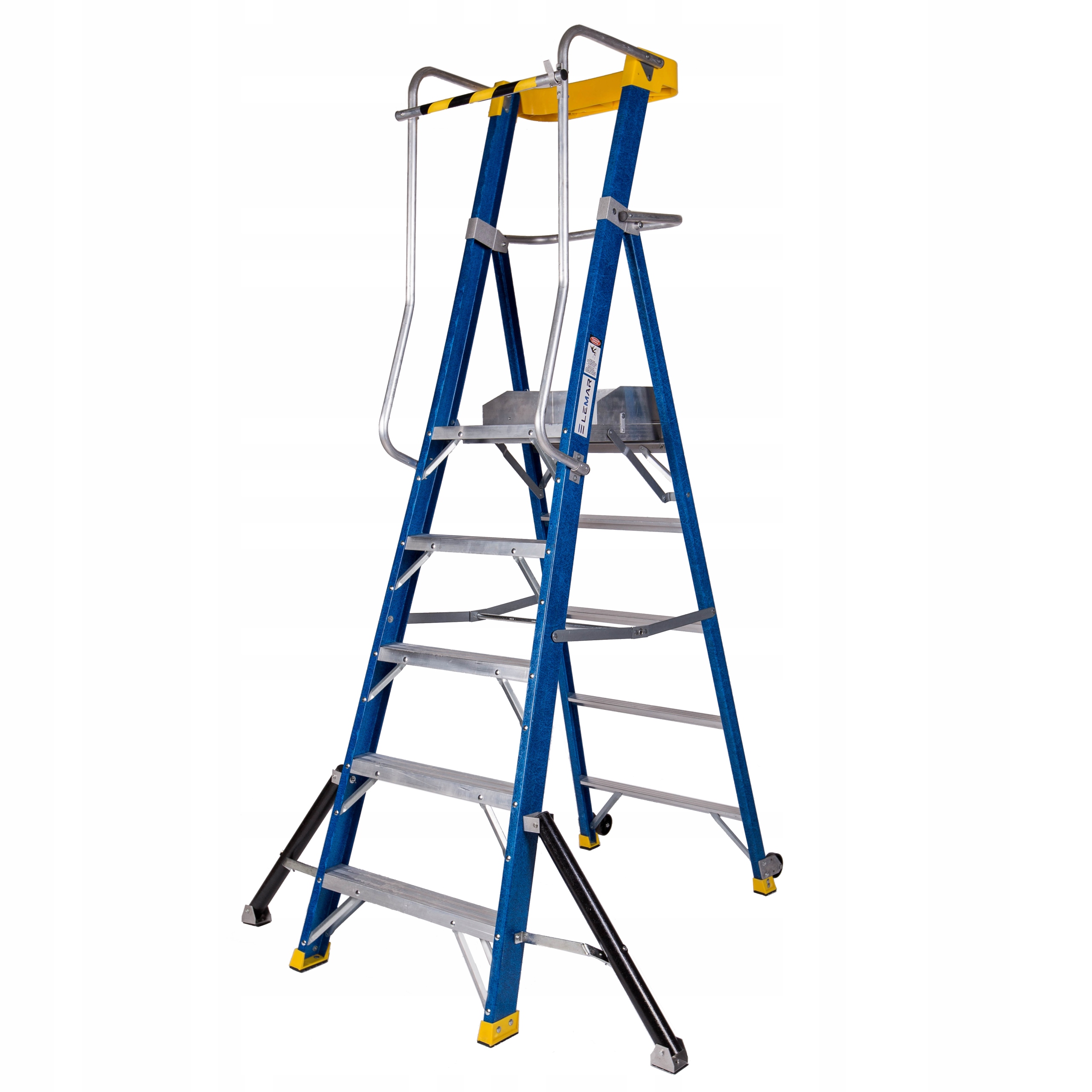 Žebřík, plošina s 5 stupni, sklolaminát Lemar 013105