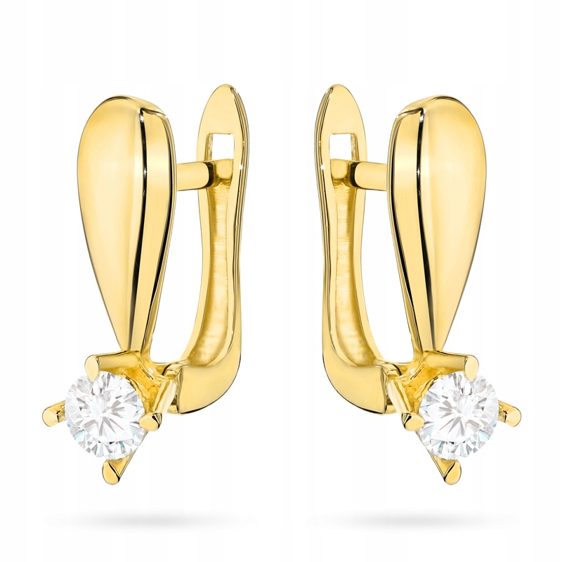 Zlaté Náušnice Dámské anglické pr. 585 14k Lžičky se zirkony