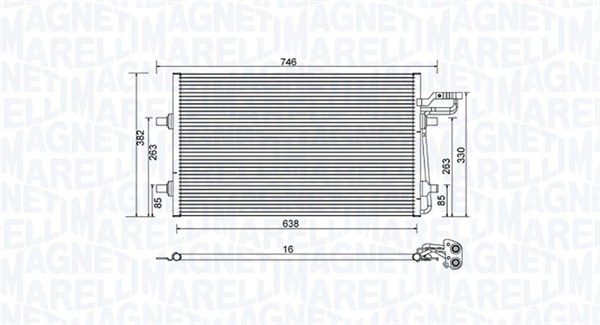 magneti marelli 350203934000 конденсатор, радиатор кондиционера