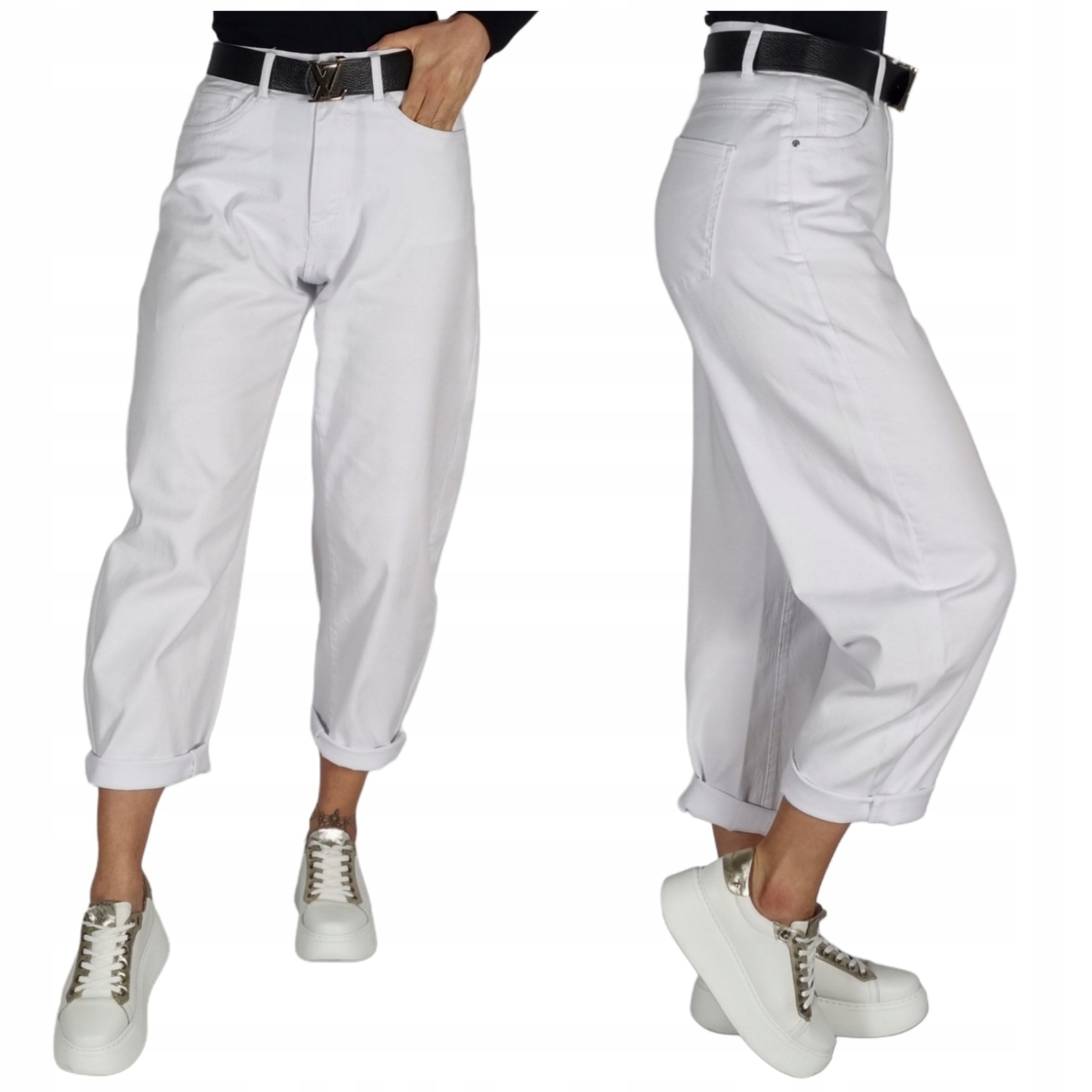 Spodnie Jeansowe Białe Balloon Verden Jeans Rozmiar 42/XL