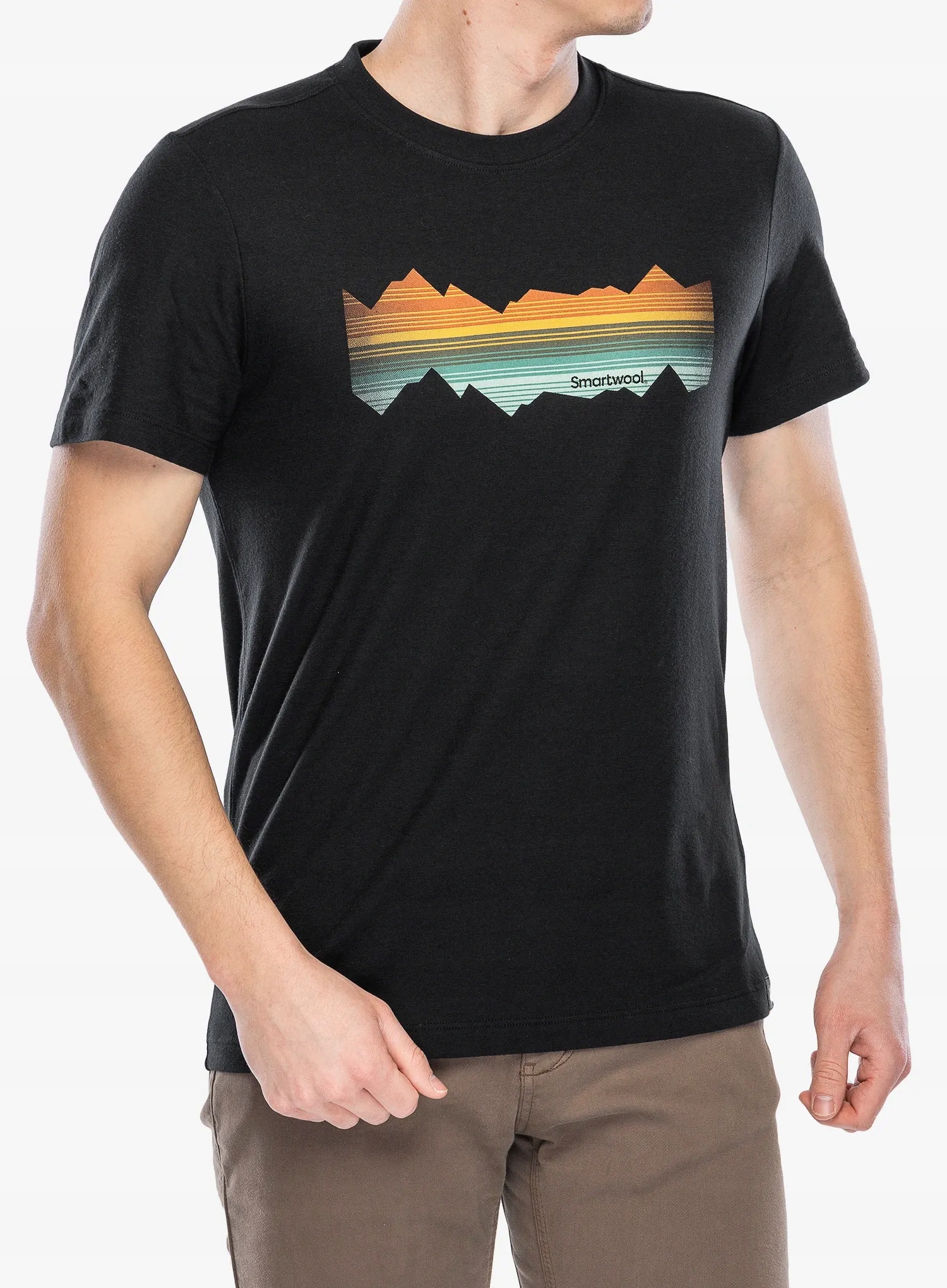 Merino tričko Smartwool Mountain Horizon Ss Graphic Tee černé XXL