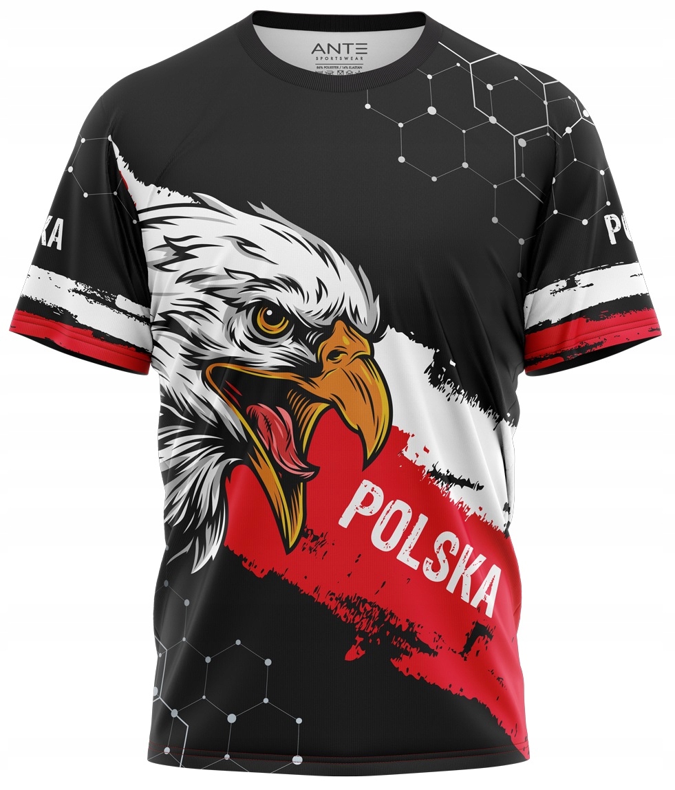 

Męska Koszulka Kibica T-shirt Polska Orzeł XXXL