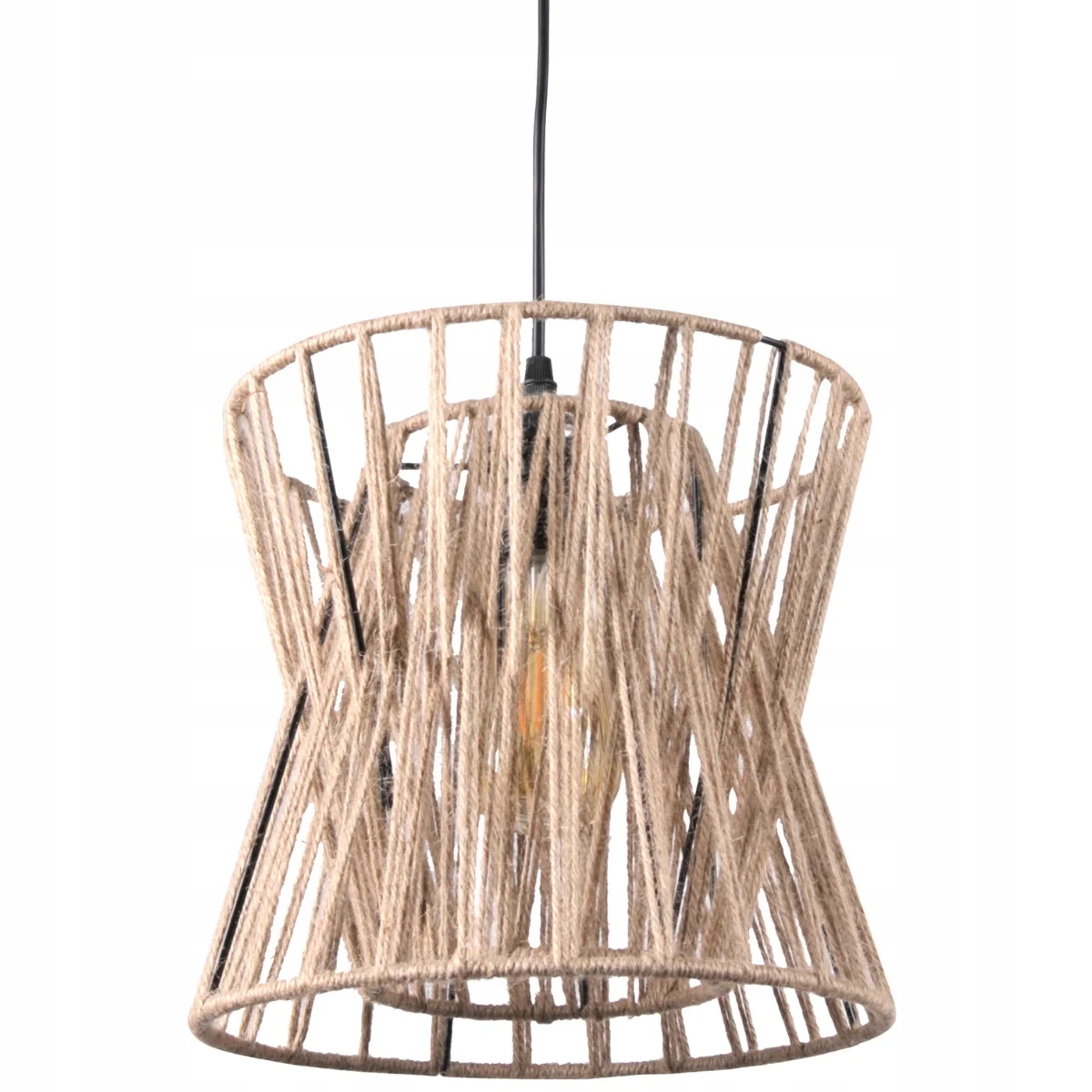 Závěsná lampa kulatá sisalová šňůra nad stůl boho loft 25 cm Polux