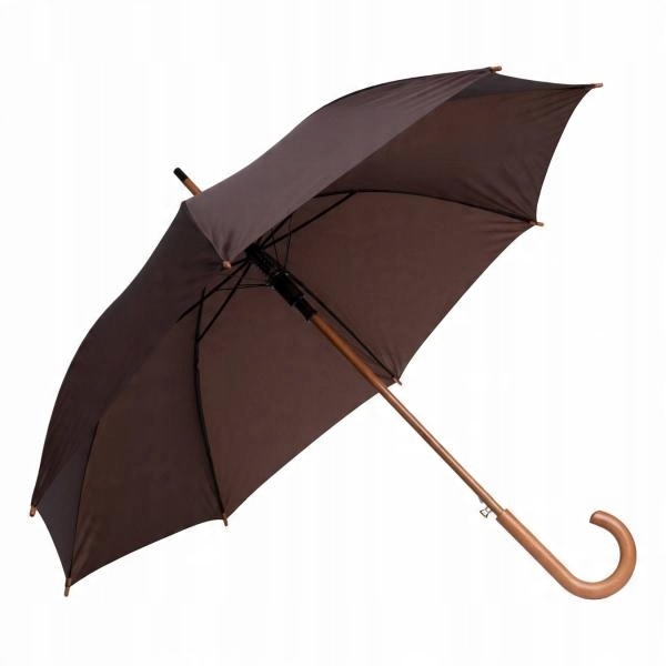 

Parasol brązowy automat długi drewniana rączka XL