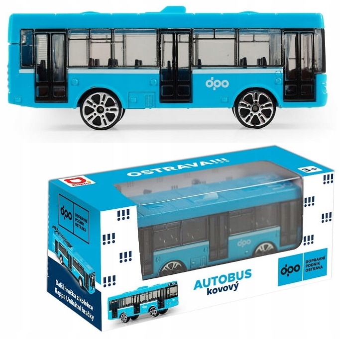 Rappa 235557 Metalowy autobus 8 cm